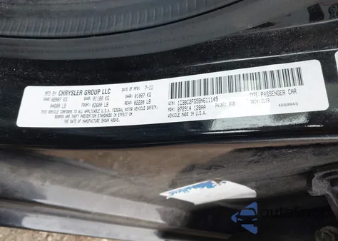 2011 Chrysler 200 Limited из США, поврежденный, VIN 1C3BC2FG5BN611149